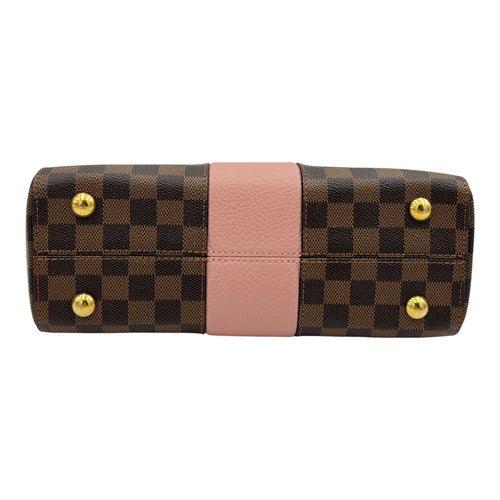 Bondstreet MM Brown Top Handle Bag in Coated Canvas, Gold hardware