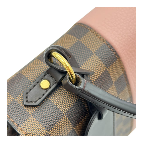 Bondstreet MM Brown Top Handle Bag in Coated Canvas, Gold hardware