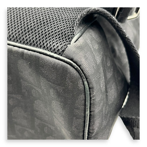 Motion Black Backpack in Nylon, Silver hardware