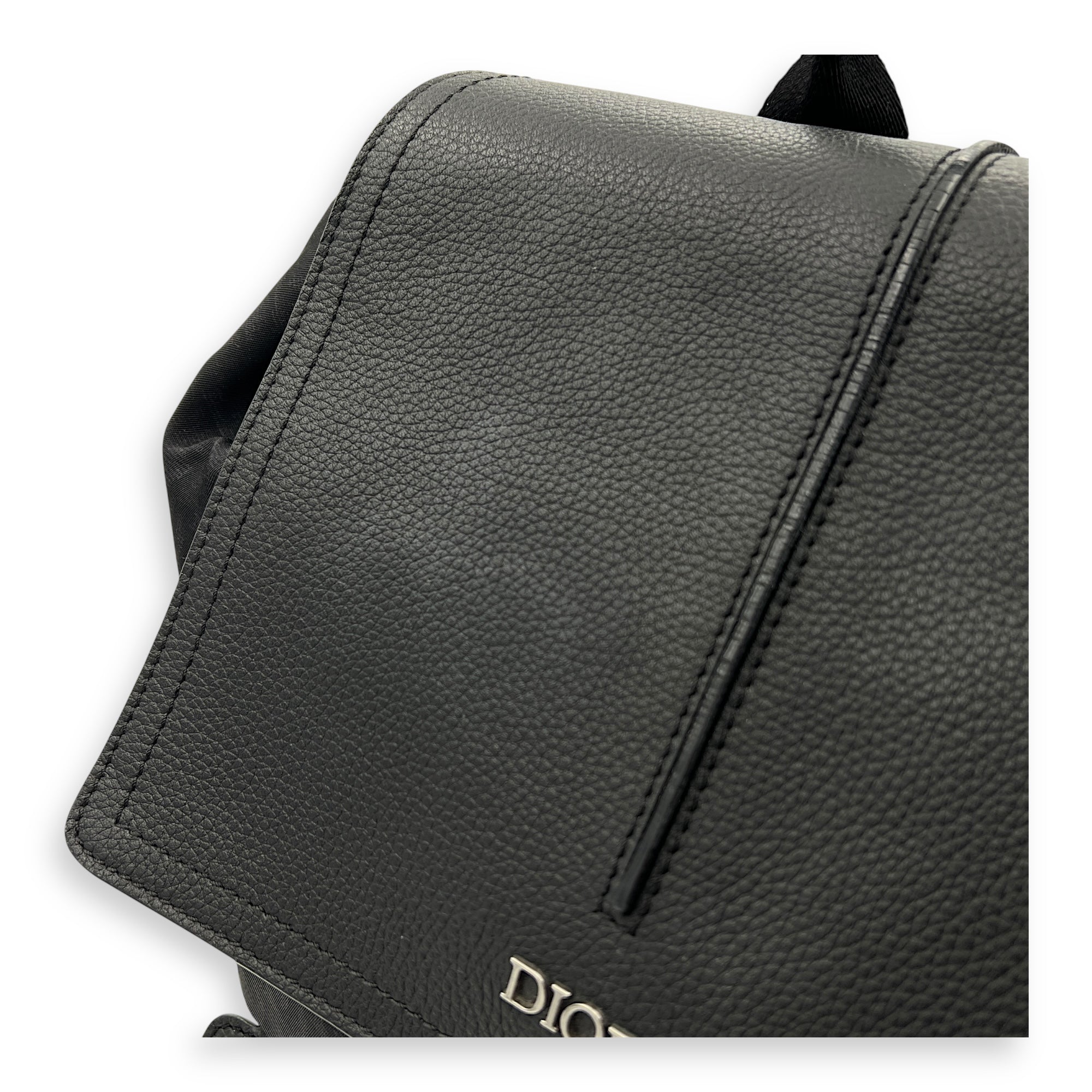 Motion Black Backpack in Nylon, Silver hardware