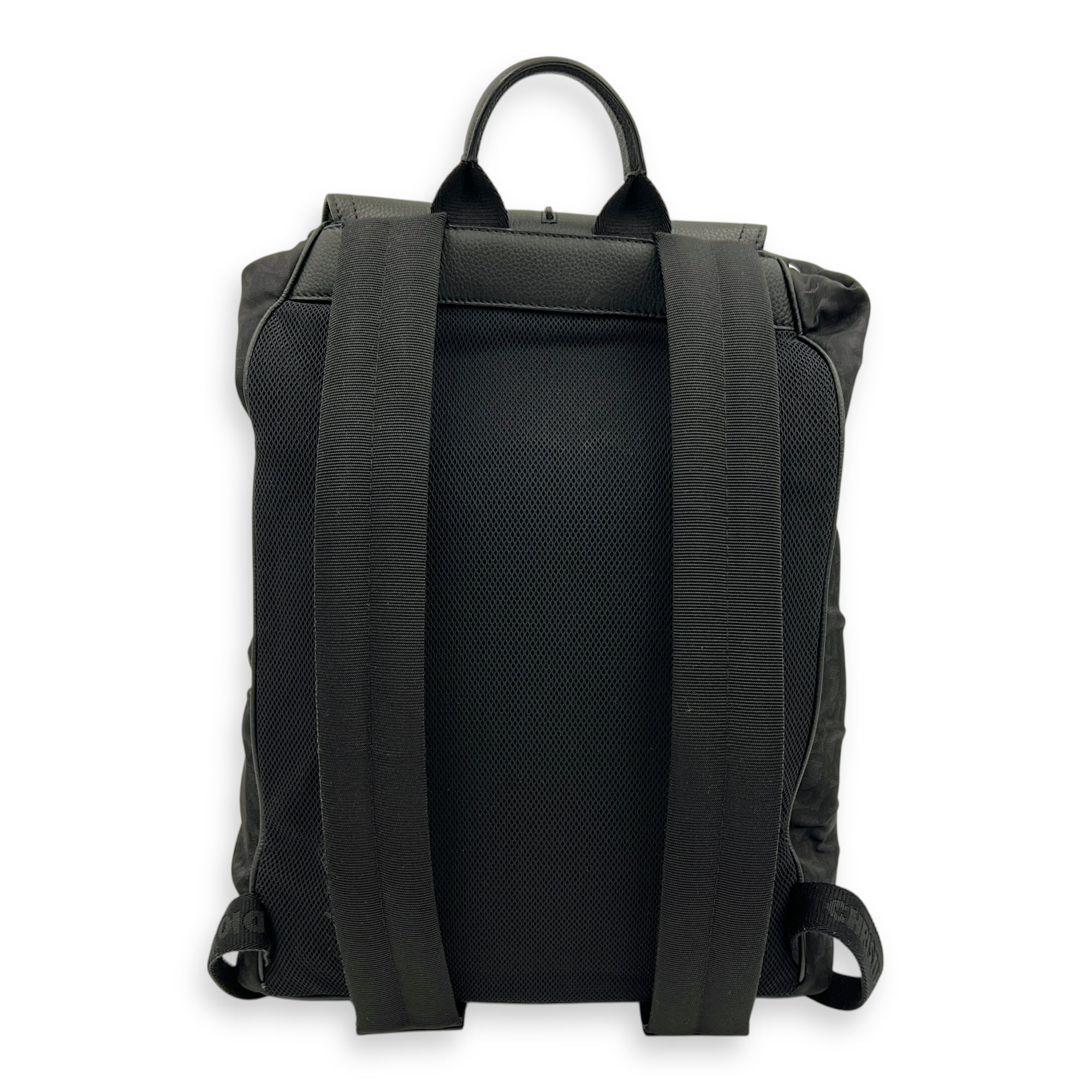 Motion Black Backpack in Nylon, Silver hardware
