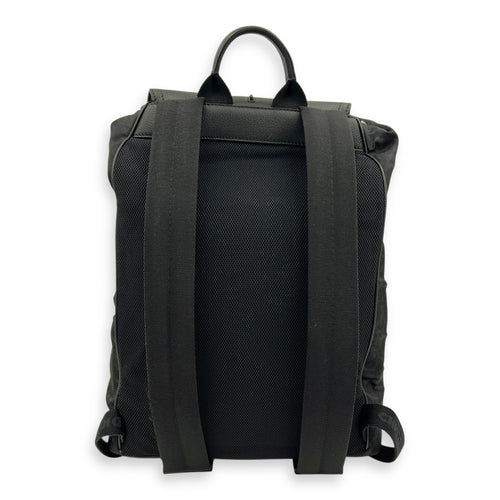 Motion Black Backpack in Nylon, Silver hardware