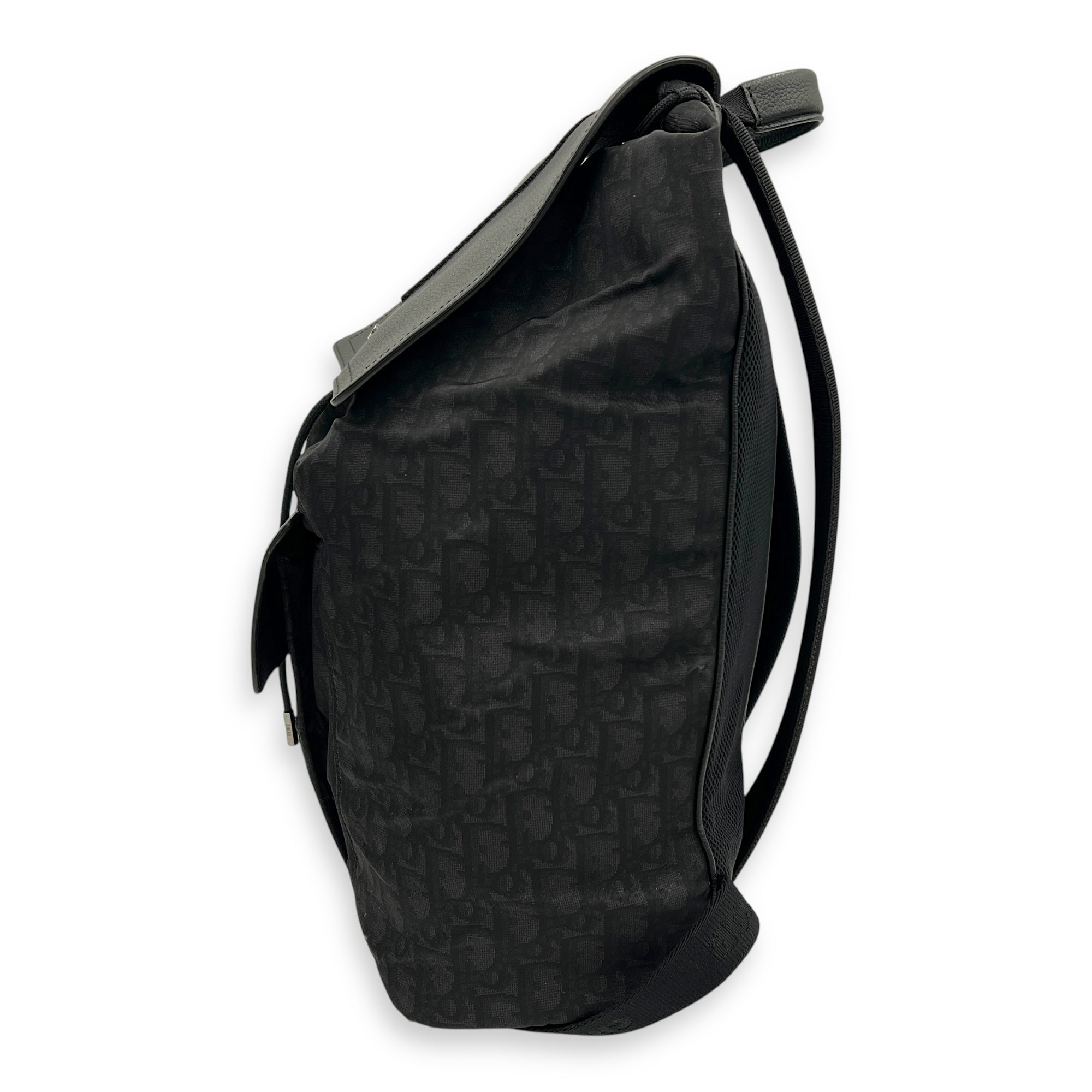 Motion Black Backpack in Nylon, Silver hardware