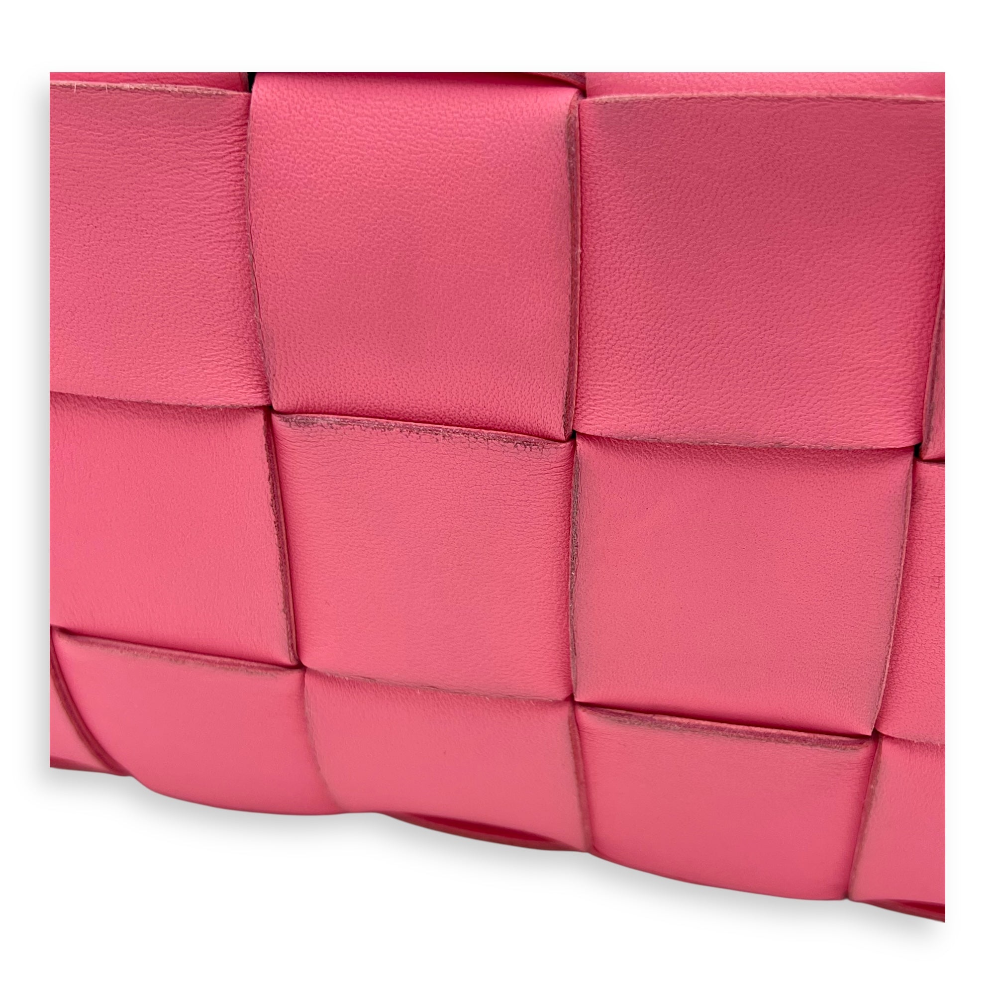 Cassette Crossbody Bag Pink in Calfskin, Silver hardware