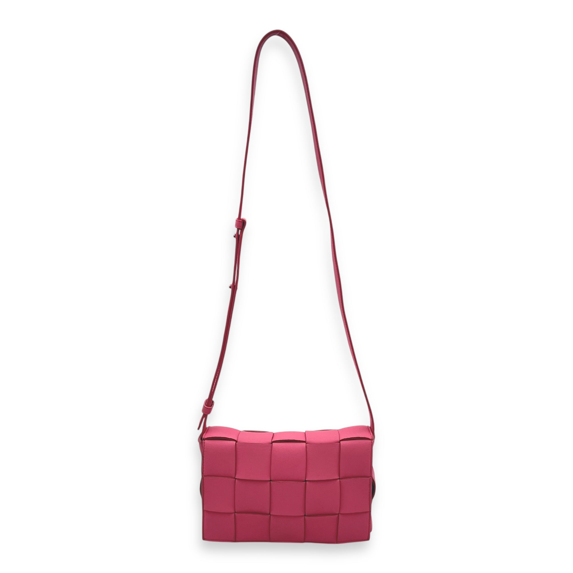 Cassette Crossbody Bag Pink in Calfskin, Silver hardware