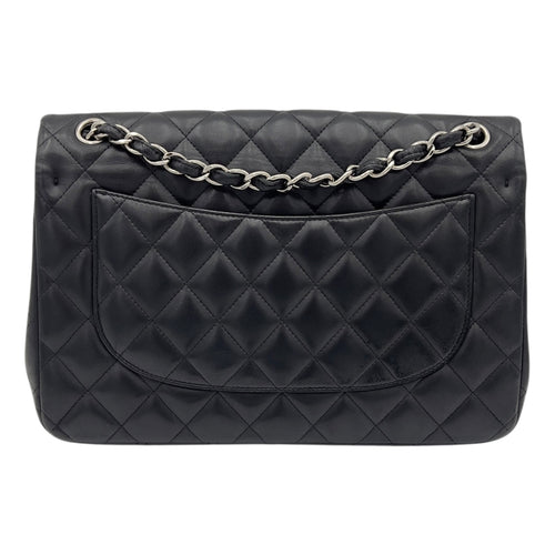Classic Shoulder Bag Jumbo Silver in Lambskin, Silver hardware