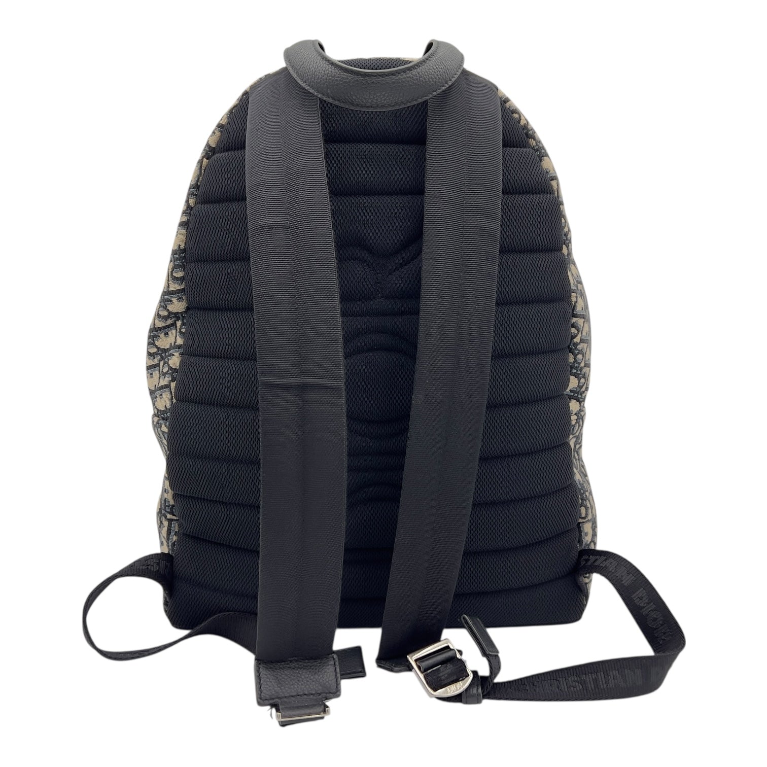 Oblique Backpack Blue in Jacquard, Silver hardware