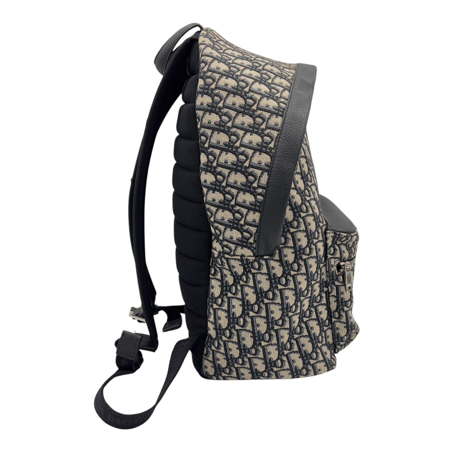 Oblique Backpack Blue in Jacquard, Silver hardware