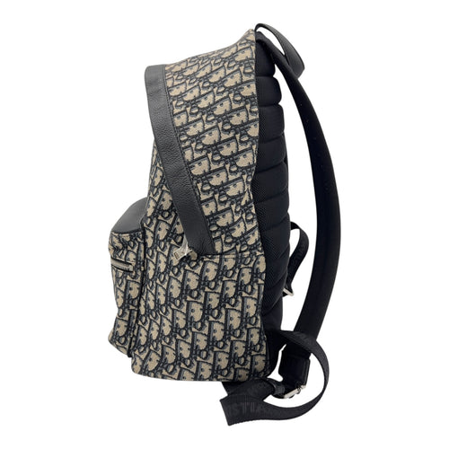 Oblique Backpack Blue in Jacquard, Silver hardware