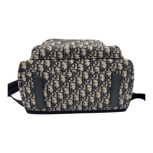 Oblique Backpack Blue in Jacquard, Silver hardware