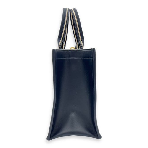 Book Tote Tote Bag Medium Blue in Jacquard, Gold hardware