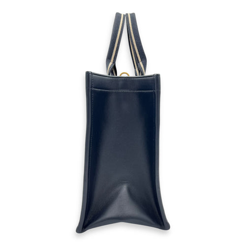 Book Tote Tote Bag Medium Blue in Jacquard, Gold hardware