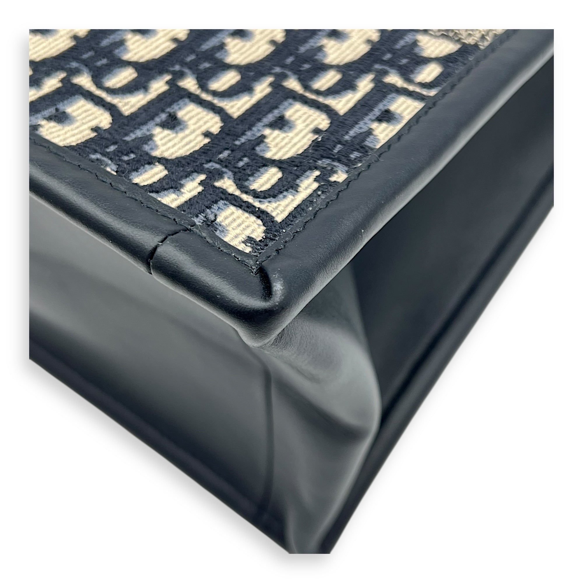 Book Tote Tote Bag Medium Blue in Jacquard, Gold hardware