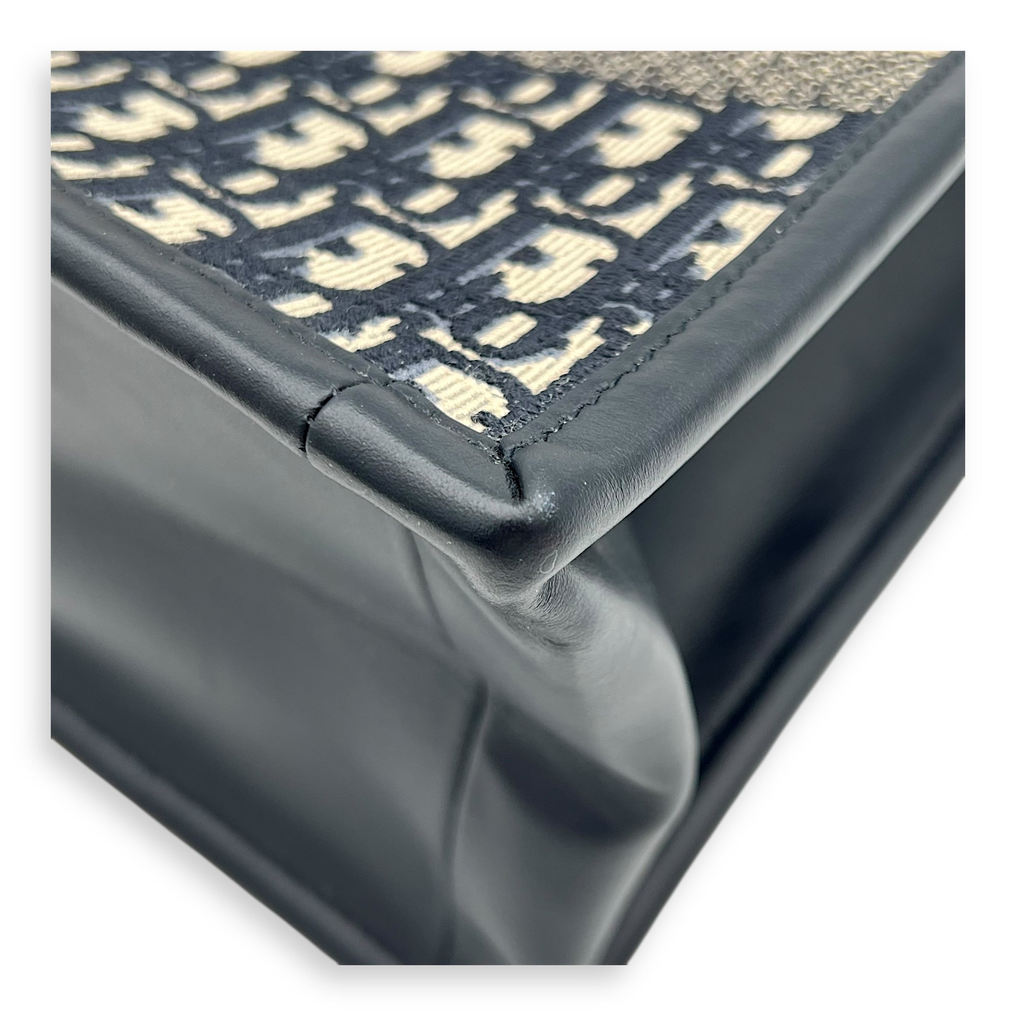 Book Tote Tote Bag Medium Blue in Jacquard, Gold hardware