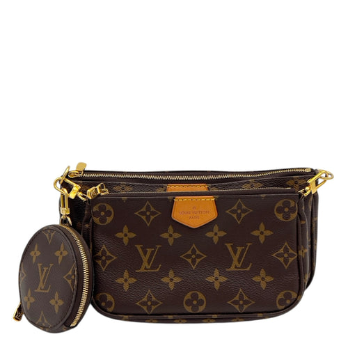 Multi-Pochette Accessoires Crossbody Bag Brown in Monogram Coated Canvas, Gold hardware