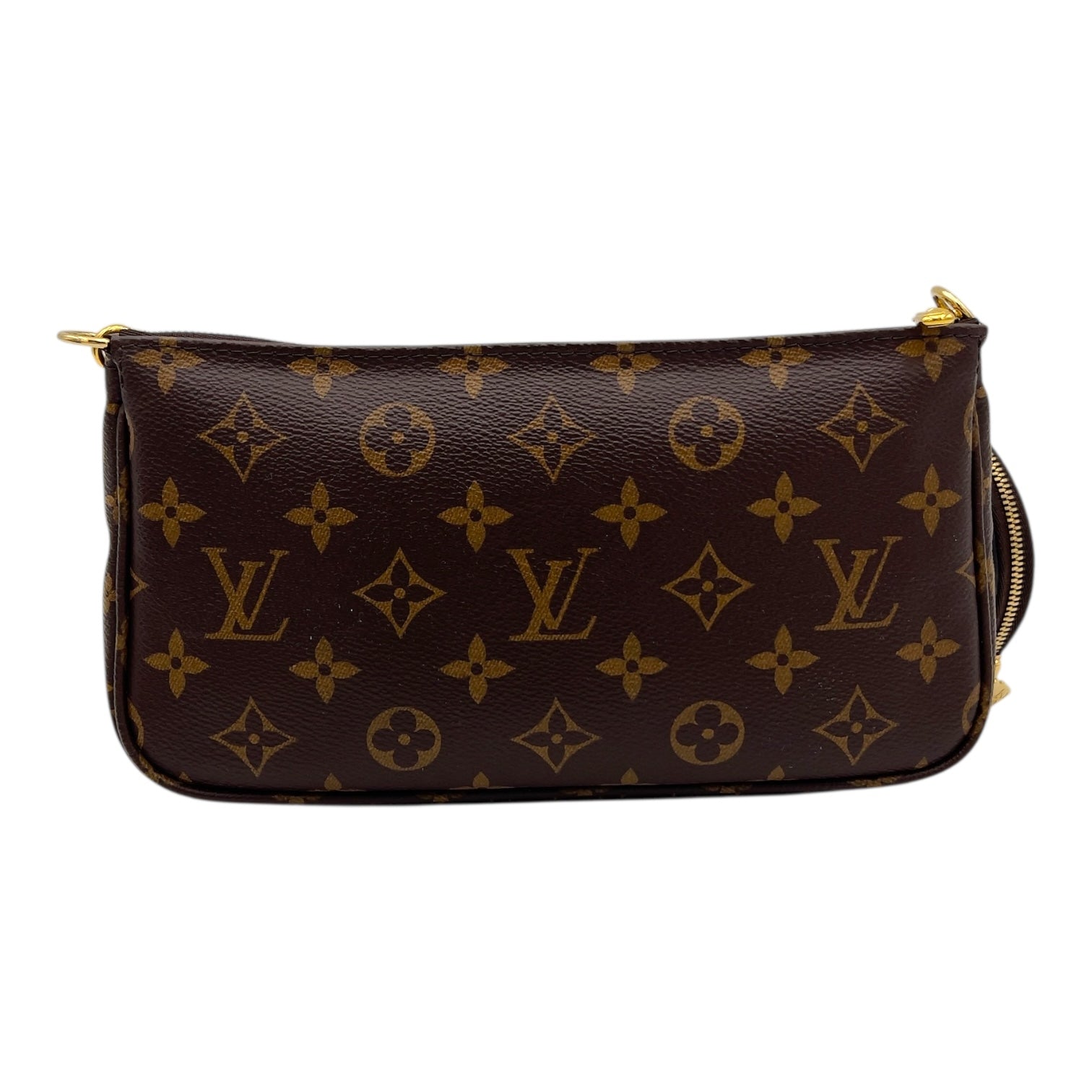 Multi-Pochette Accessoires Crossbody Bag Brown in Monogram Coated Canvas, Gold hardware