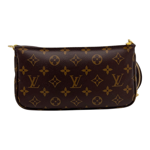 Multi-Pochette Accessoires Crossbody Bag Brown in Monogram Coated Canvas, Gold hardware