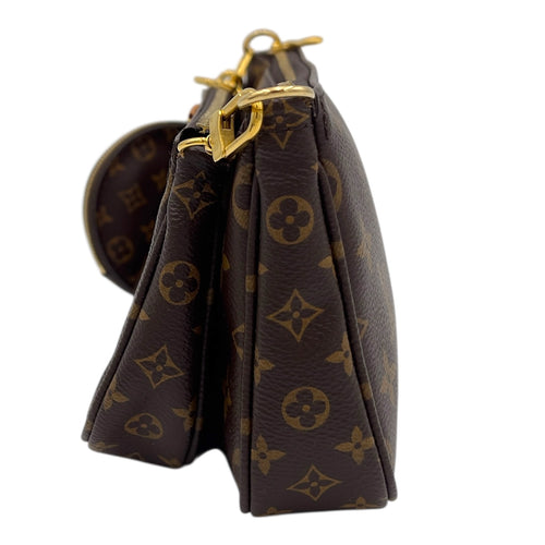 Multi-Pochette Accessoires Crossbody Bag Brown in Monogram Coated Canvas, Gold hardware