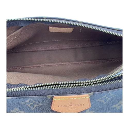 Multi-Pochette Accessoires Crossbody Bag Brown in Monogram Coated Canvas, Gold hardware