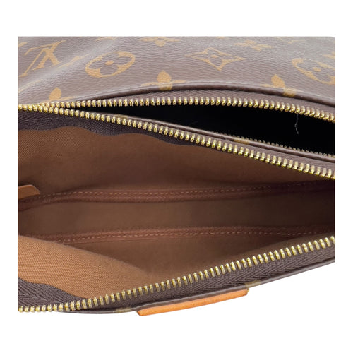 Multi-Pochette Accessoires Crossbody Bag Brown in Monogram Coated Canvas, Gold hardware