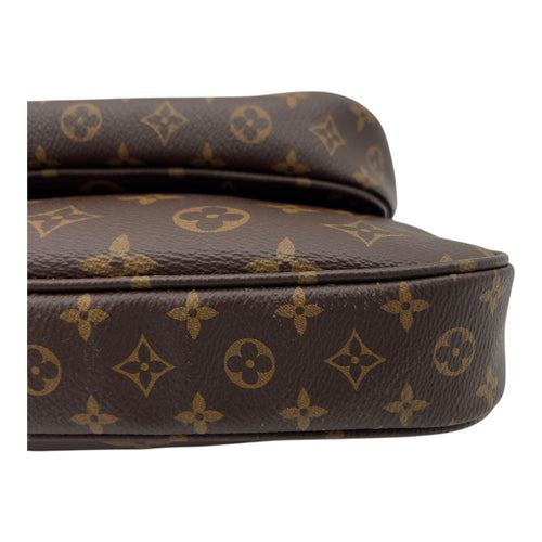 Multi-Pochette Accessoires Crossbody Bag Brown in Monogram Coated Canvas, Gold hardware