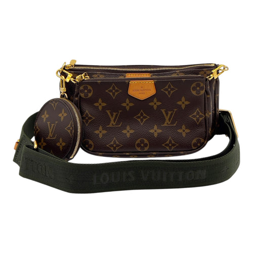 Multi-Pochette Accessoires Crossbody Bag Brown in Monogram Coated Canvas, Gold hardware