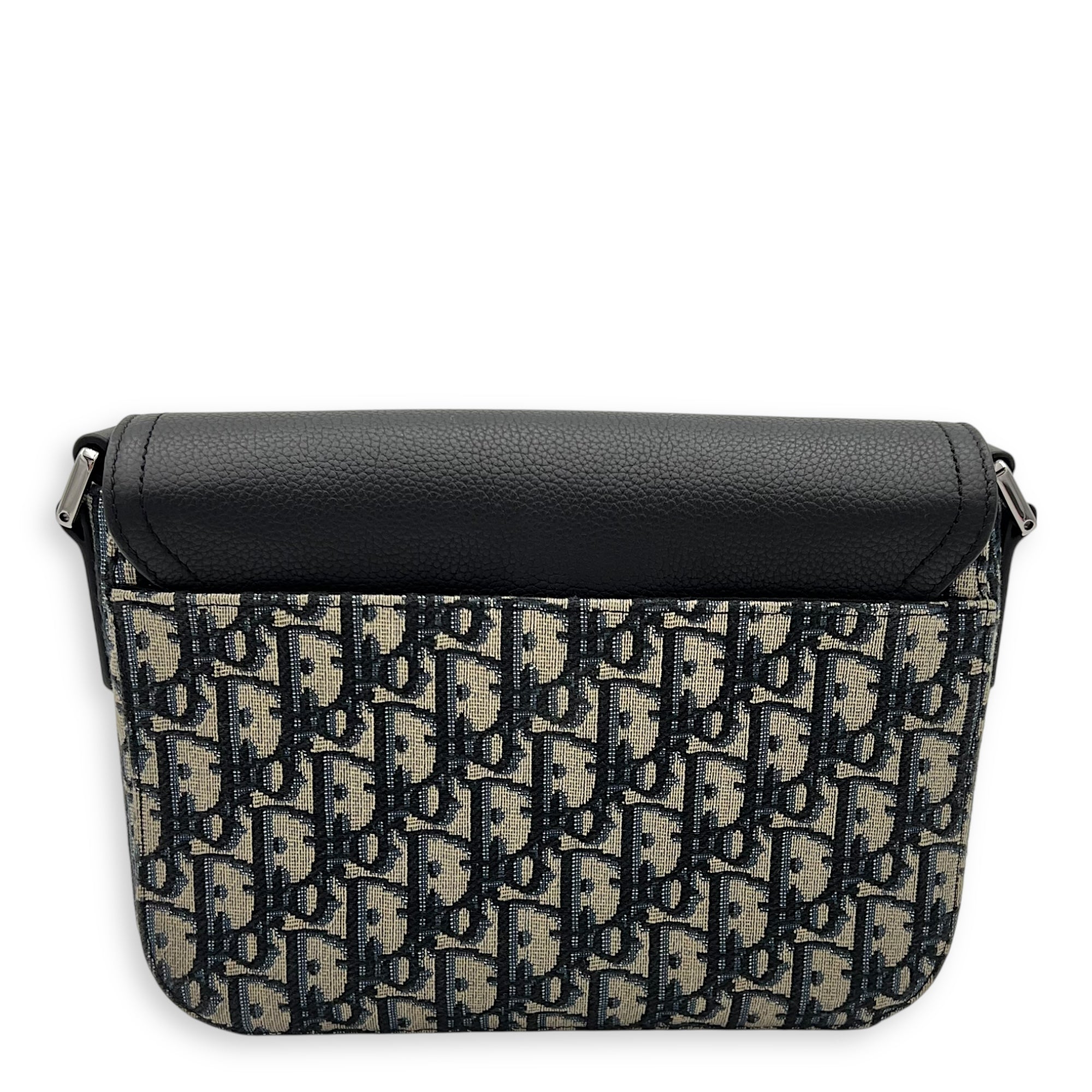 Oblique Crossbody Bag Small Blue in Jacquard, Silver hardware