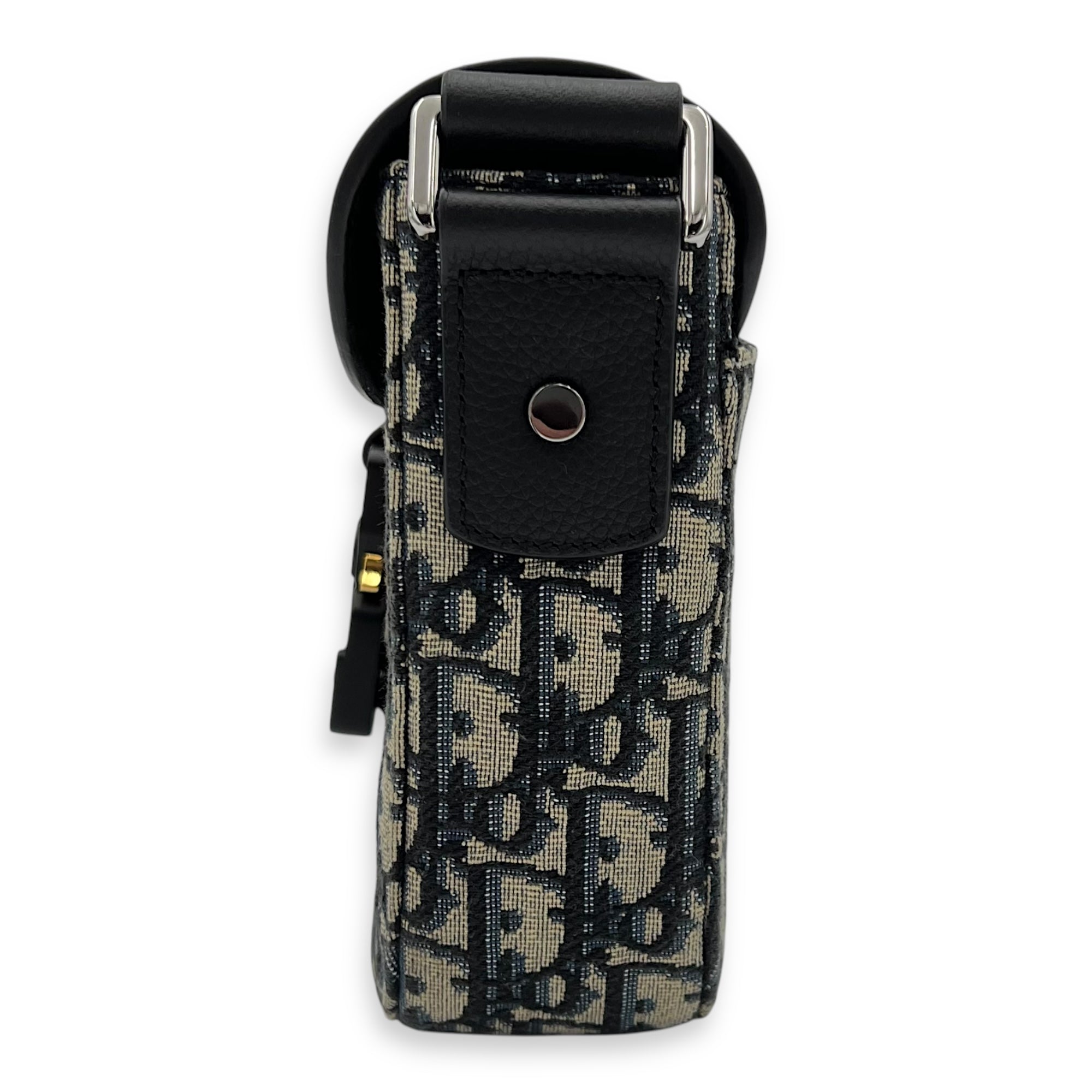 Oblique Crossbody Bag Small Blue in Jacquard, Silver hardware