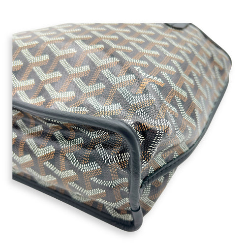 Anjou Tote Bag Mini Black in Coated Canvas, Silver hardware