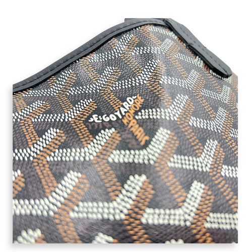 Anjou Tote Bag Mini Black in Coated Canvas, Silver hardware