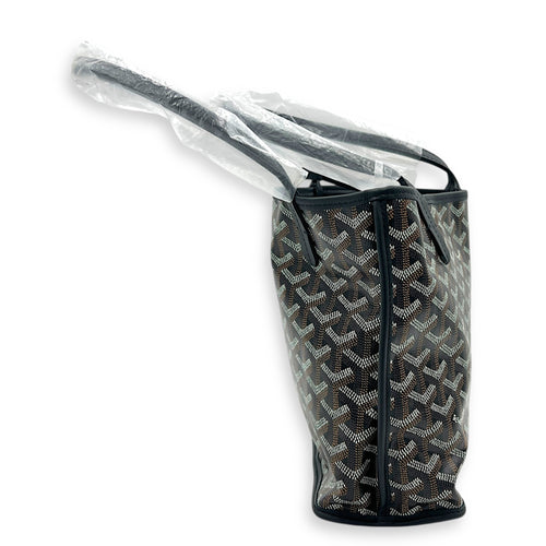 Anjou Tote Bag Mini Black in Coated Canvas, Silver hardware