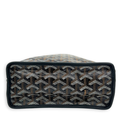 Anjou Tote Bag Mini Black in Coated Canvas, Silver hardware