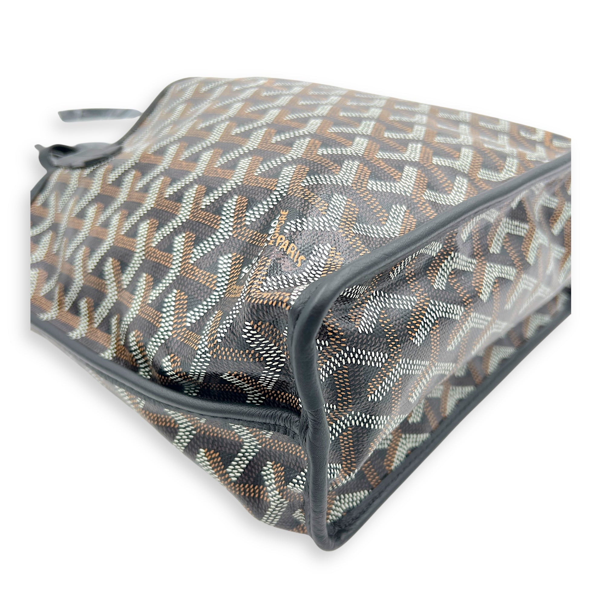 Anjou Tote Bag Mini Black in Coated Canvas, Silver hardware