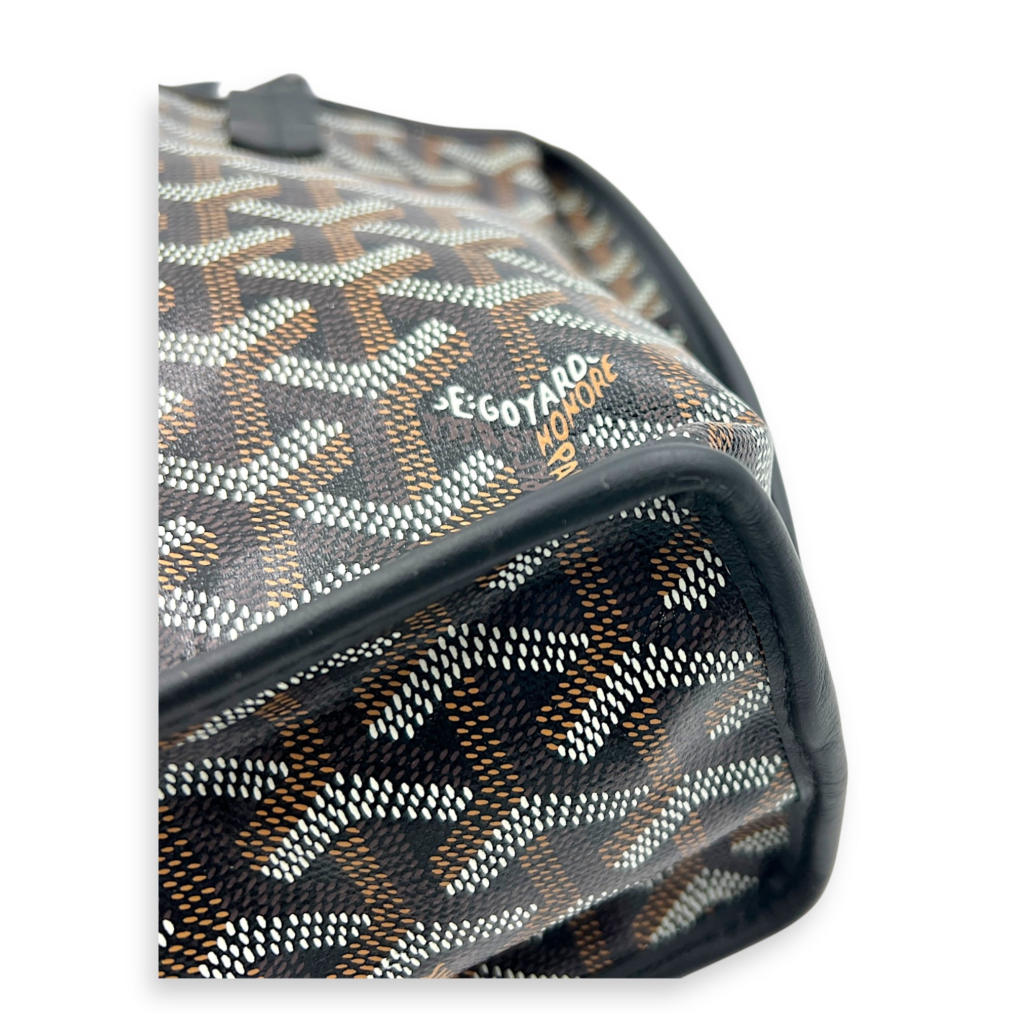 Anjou Tote Bag Mini Black in Coated Canvas, Silver hardware