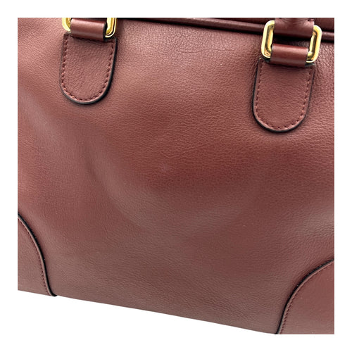 Amazona Top Handle Bag 75 Red in Calfskin, Gold hardware