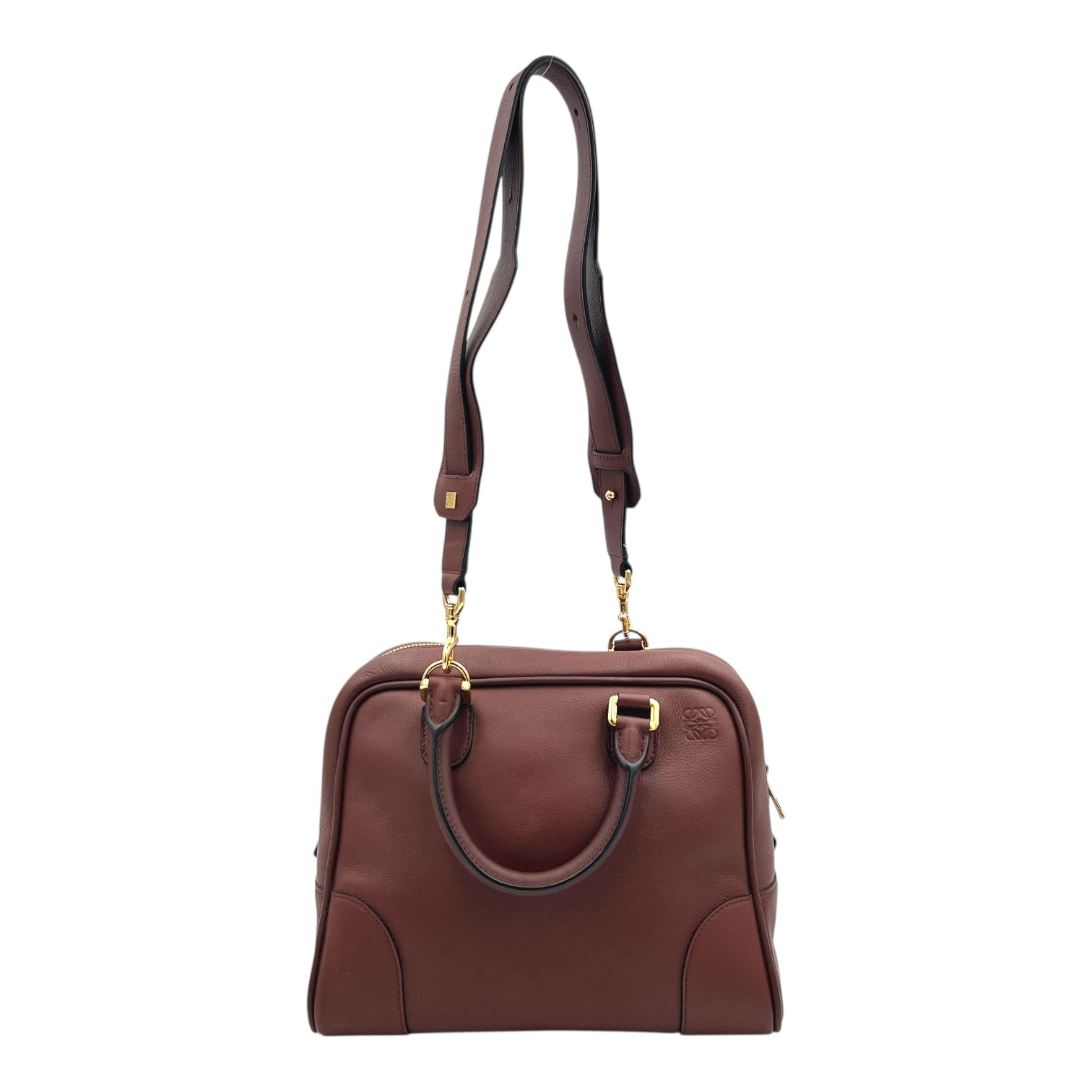 Amazona Top Handle Bag 75 Red in Calfskin, Gold hardware
