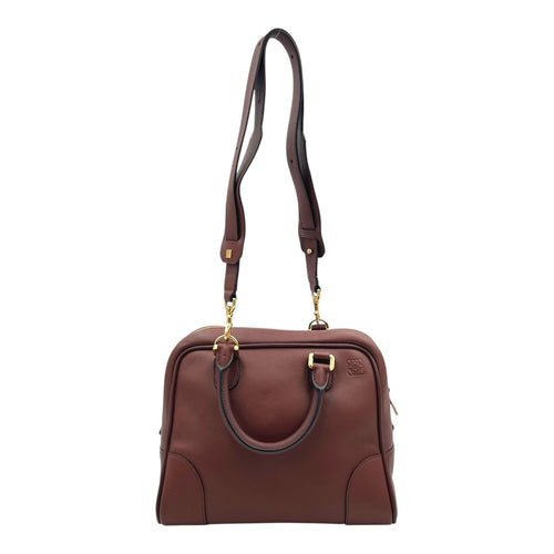 Amazona Top Handle Bag 75 Red in Calfskin, Gold hardware