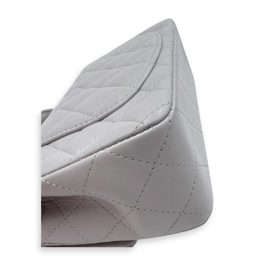Rectangle Top Handle Bag Grey in Lambskin, Gold hardware