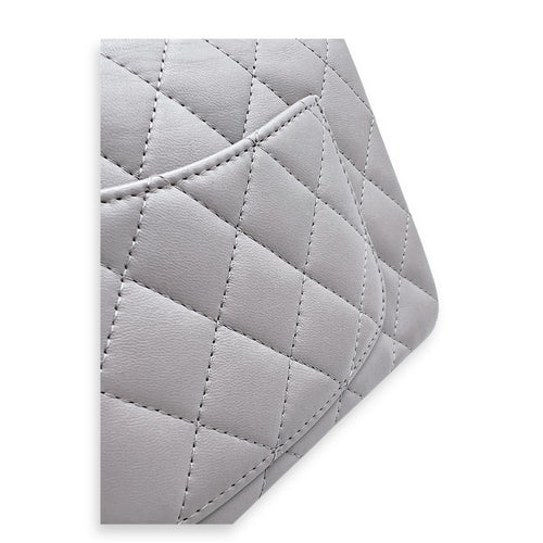 Rectangle Top Handle Bag Grey in Lambskin, Gold hardware