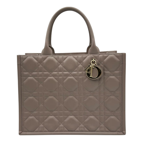 Book Tote Top Handle Bag Brown in Calfskin, Gold hardware