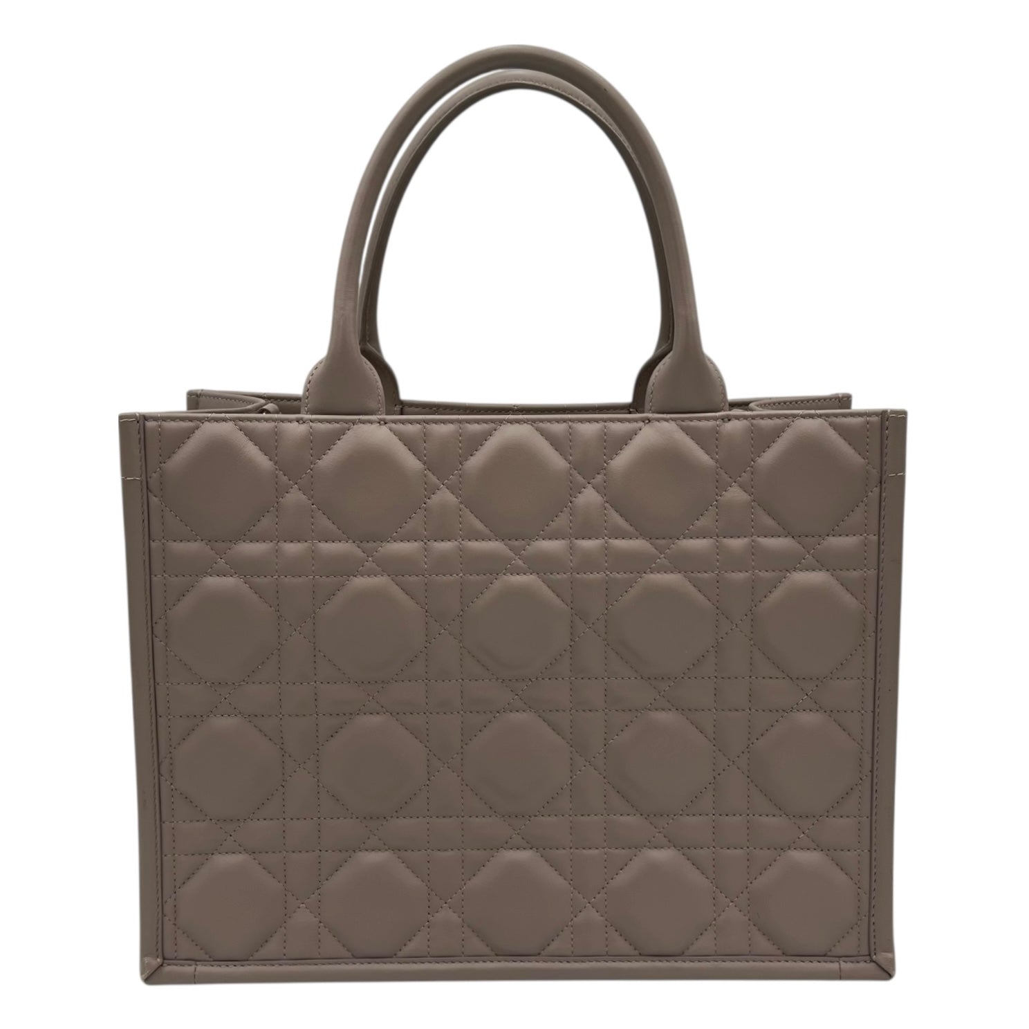 Book Tote Top Handle Bag Brown in Calfskin, Gold hardware