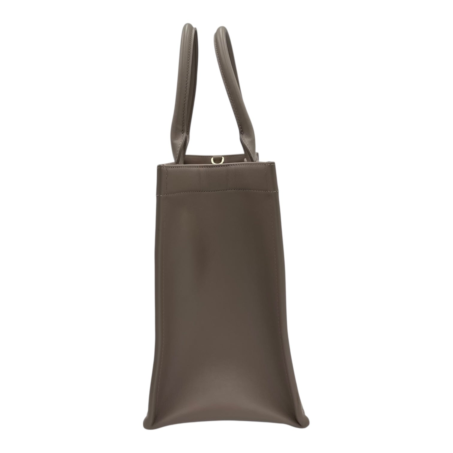 Book Tote Top Handle Bag Brown in Calfskin, Gold hardware