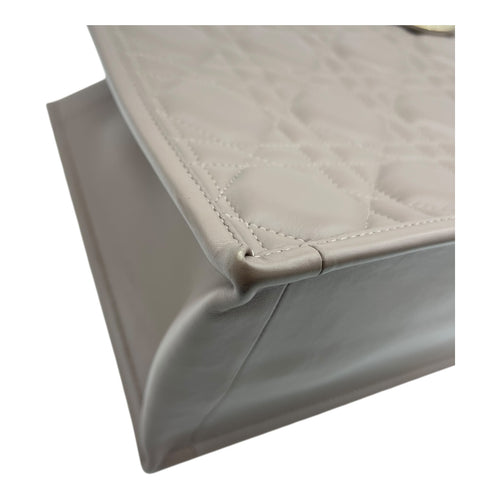 Book Tote Top Handle Bag Brown in Calfskin, Gold hardware