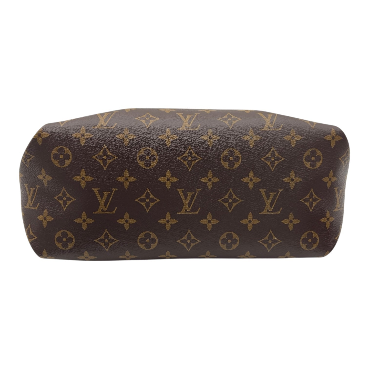 Flower Top Handle Bag Brown in Monogram Coated Canvas, Gold hardware