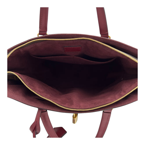 Flower Top Handle Bag Brown in Monogram Coated Canvas, Gold hardware