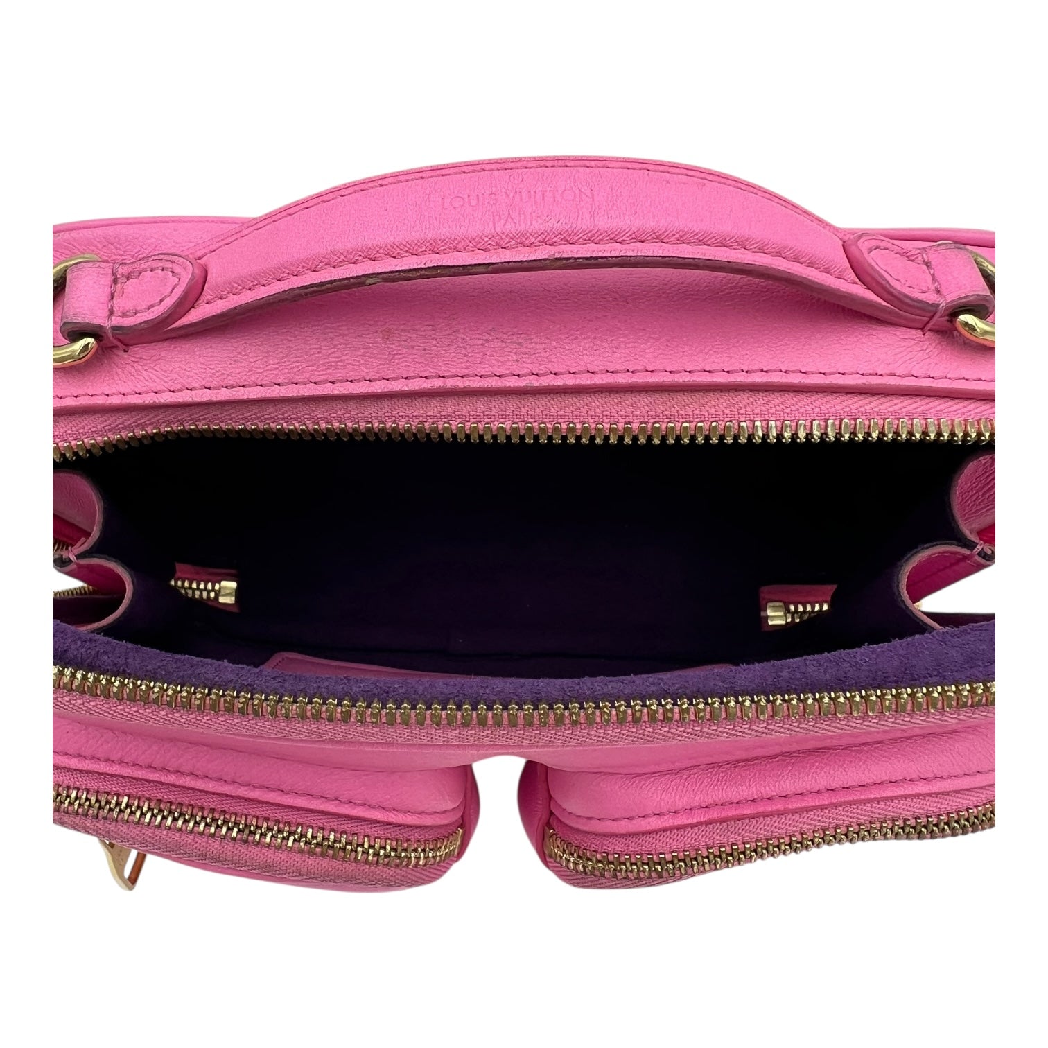 Utility Shoulder Bag Pink in Calfskin, Gold hardware