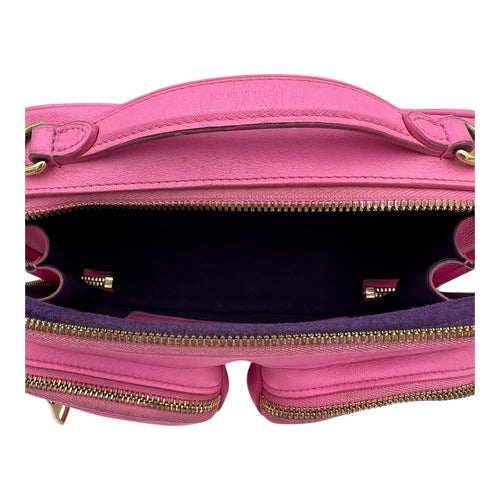 Utility Shoulder Bag Pink in Calfskin, Gold hardware