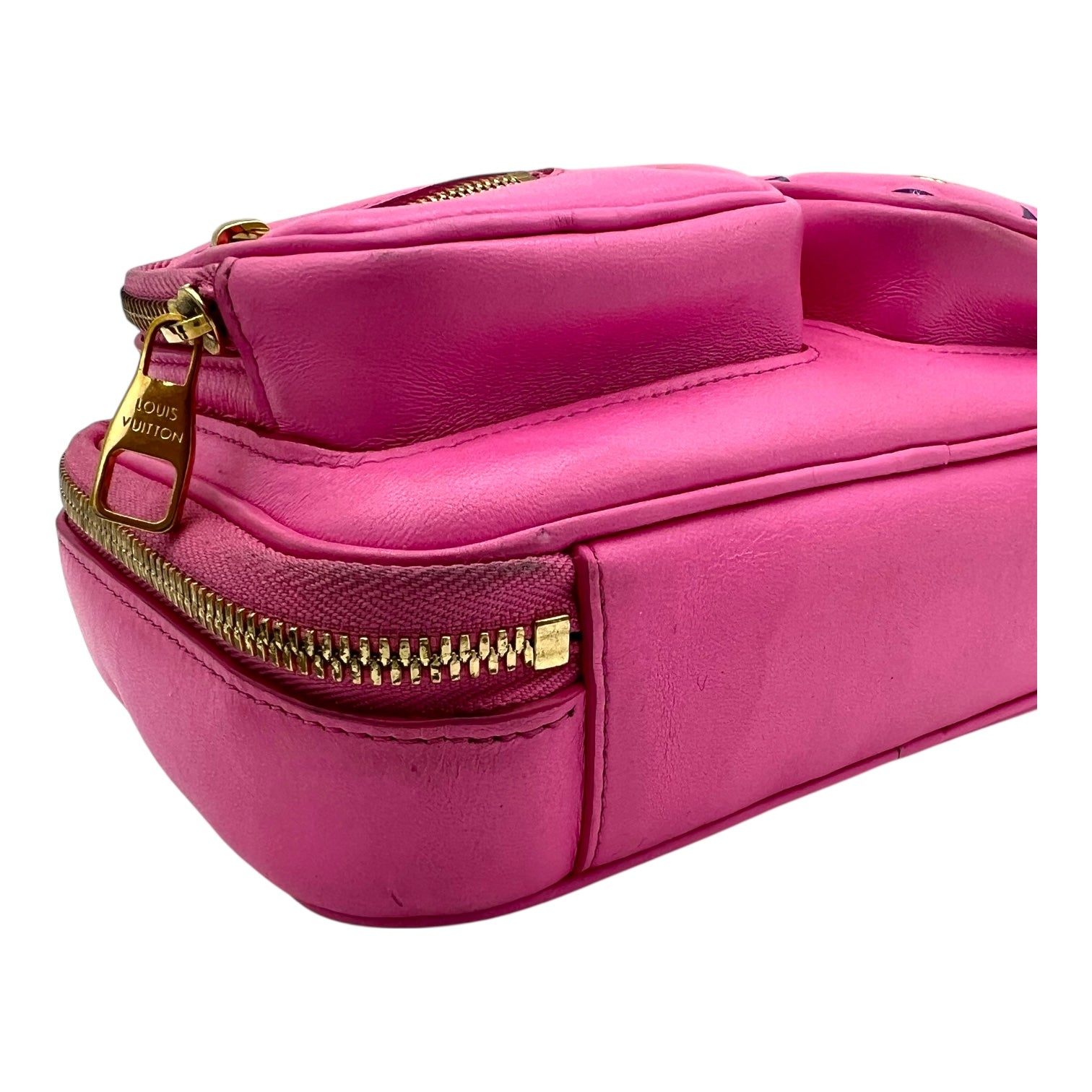 Utility Shoulder Bag Pink in Calfskin, Gold hardware