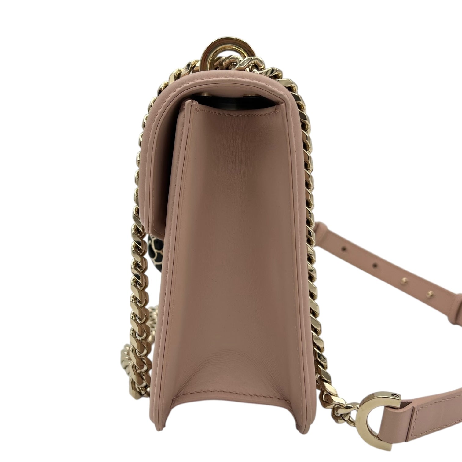 Serpenti Forever Shoulder Bag Beige in Calfskin, Gold hardware