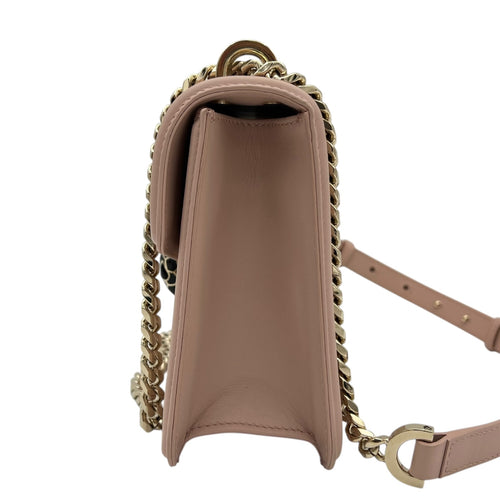 Serpenti Forever Shoulder Bag Beige in Calfskin, Gold hardware